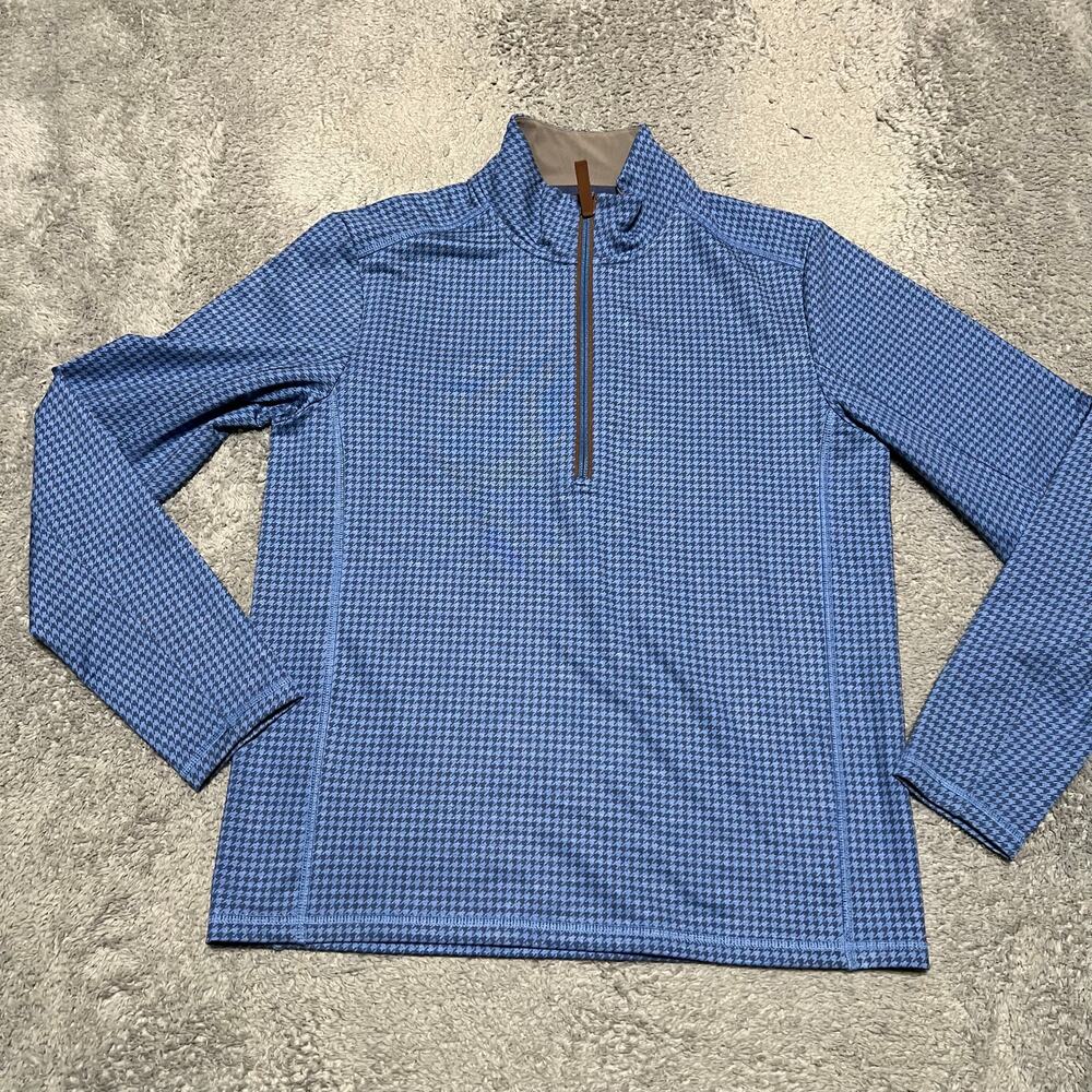 Jim Nantz Vineyard Vines Shirt Mens Small Houndstooth Performance Quarter Zip